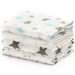 Cuddlebug Copertina Neonato in Mussola (4 Pezzi) - Coperte in 100% Mussola di Cotone per Neonato, Coperte in Mussola Morbide e Traspiranti, Teli Multiuso per Neonati (Starry Nights)