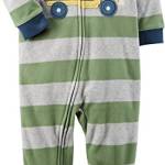 Carters Boys 12M-8 - Pigiama a righe in pile per camion, colore: verde 3T