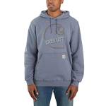 Carhartt Felpa con logo medio e vestibilità ampia, Folkstone Grigio Erica, 4X-Large