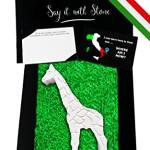 Giraffa Fatta a Mano in Pietra Leccese - Simbolo di Bellezza, Eleganza, Lungimiranza, Protezione e Gentilezza dello Spirito - Incl Confezione Regalo e Bigliettino in Bianco - Compleanno Anniversario