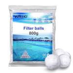 VAZILLIO Sfere filtranti per piscine, 800 g, filtro in fibra ecologica per piscina/acquario/filtri a sabbia per acquari (le sfere filtranti da 800 g equivalgono a 20 kg di sabbia filtrante) (800 g)