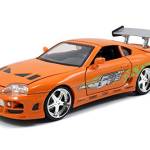 Jada- Fast And Furious-Brian O'Conner's Toyota Supra Modellino Auto, Colore Arancione, 97168