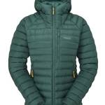 Rab Microlight Alpine - Piumino lungo da donna, per trekking, arrampicata e sci, Ardesia verde, 48