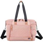 Dikaslon Borsa fasciatoio per neonati, borse fasciatoio grandi mamma e papà, elegante borsa da viaggio con porta ciuccio e fasciatoio (Rosa)