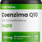 Coenzima Q10 200mg - 120 Capsule CoQ10 100% Puro, ad Alto Dosaggio - Q10 Coenzima Integratore Antiossidante per Benessere Cardiovascolare, Energia, Prestazioni Atletiche