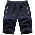 Tansozer Pantaloncini Uomo Pantaloncini Palestra Uomo Shorts Estivi Pantaloncini Cotone Sportivi Pantaloncini Running Uomo con Tasche Pantaloni Corti Pantaloncini Corsa Blu M