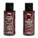 Dafne - Lubrificante Intimo + Olio Corpo e Massaggi per Coppia Rilassanti, Kit Viaggio 99% Naturale con Vitamina E, Semi di Lino e Mandorle Dolci, Vegan&Cruelty Free Anallergico Made in Italy, 2x50 ml