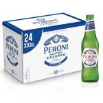 Peroni Nastro Azzurro, Cassa con 24 Bottiglie di Birra da 33 cl, Birra Premium Lager a Bassa Fermentazione, Gusto Secco e Rinfrescante, Gradazione Alcolica 5% Vol