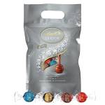 Lindt LINDOR Praline di Cioccolato Latte, Extra Fondente 70% Cacao, Doppio Cioccolato, Caramello Salato, 80 Cioccolatini, in confezione assortita maxi formato 1kg