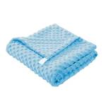 Coperta in pile super morbida per bambini e ragazze, super morbida peluche per ricevere coperte con puntini Minky, coperta per seggiolino auto, culla (76 x 100 cm, blu)