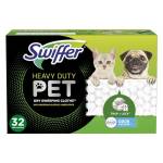 Swiffer Spazzatrice per animali domestici, ricarica di panno asciutto resistente con protezione dagli odori Febreze, 32 pezzi