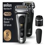 Braun Series 9 PRO +, Rasoio Elettrico Barba, Rifinitore di precisione, Custodia Viaggio,Lame Flessibili,Stazione SmartCare, Uso a Secco o Sotto Acqua, Batteria Litio Ion, Idea Regalo, 9567cc Argento