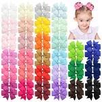 60pcs 3 pollici neonate capelli fiocchi alligatore clip grosgrain nastro girandola mollette per bambini adolescenti regali in coppie