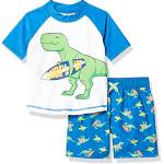 Simple Joys by Carter's Swimsuit Trunk And Rashguard Set Protezioni per Rash, Bianco Blu Dinosauri, 3 Anni Bimbo