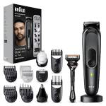 Braun Regolabarba Tagliacapelli Uomo, Rasoio Elettrico Barba e Capelli, 17-in-1 Styling Kit Per Barba, Capelli, Corpo, Naso e Orecchie, 100 Minuti Di Utilizzo, Idea Regalo, MGK7491 Nero