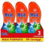 Pril Excellence Duo Gel, Detersivo in Gel, 3 x 600ml