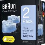 Braun Clean&Charge Rasoio Elettrico Barba Cartucce Di Ricarica, Compatibili Con Tutte Le Stazioni Braun SmartCare E Clean&Charge CCR2 2 Confezioni