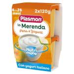 Plasmon Omogeneizzato La Merenda Nutri-Mune Pera e Yogurt 120gr 24 Vaschette Con pere e yogurt italiani, Solo zuccheri della frutta e dello yogurt