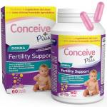 Conceive Plus Supplementi di Fertilità per le Donne, Favoriscono l'Equilibrio Ormonale, Calcio, Vitamina D, Acido Folico, Mio-Inositolo - Vitamine Prenatali per le Donne - 30 Giorni, 60 Capsule