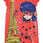 Miraculous Camicia da Notte delle Ragazze Ladybug Rosso 5-6 Anni