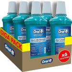 Oral-B Pro-Expert Collutorio Multi-Protection, Combatte i Batteri che causano la Placca, Menta, per un Alito Fresco a Lungo, Protezione 24 Ore, Senza Alcool, Maxi Formato da 6 Confezioni X 500 ml