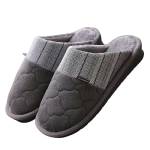 ZONTO Ciabatte Pantofole Autunnali E Invernali Da Uomo Taglie Forti Scarpe Da Casa Extra Large Pantofole In Cotone Caldo-Grigio-49-50