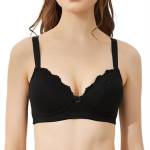 VANEVER Reggiseno in cotone imbottito non cablato, reggiseno maternità, reggiseno senza fili a copertura completa nero 40DD