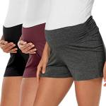 Fitglam Pack 3 pezzi Pantaloncini Premaman Donna Estate Lounge Yoga Pigiama Active Gravidanza Pantaloni Corti - - L