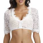 Top in pizzo da donna, con cordoncino, in pizzo, trasparente, ultra corto, beer festival, lingerie in pizzo, H-bianco., XXXXL