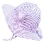 Jan & Jul Cappello da Sole Traspirante per Bambine, 100% Cotone (Taglia: 2-5 Anni, Strisce Viola)