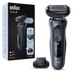 Braun Series 6 Rasoio Elettrico Barba, Rifinitore Di Precisione EasyClick, SensoFlex, Wet&Dry, Ricaricabile, Custodia da Viaggio, Rasoio A Lamina Senza Fili, Idea Regalo, 61-N1200s Grigio