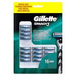 Gillette Mach3 16 Lamette, Fino a 15 Rasature con 1 Testina