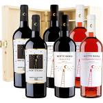 Confezione Regalo Vino Rosso | Notte Rossa | 6 Bottiglie 75cl | Cassetta Legno | Primitivo di Manduria | Salice Salentino | Negroamaro Rosè