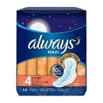 Always Pastiglie Taglia 4 Maxi 14 Count Pernottamento (confezione da 3)