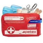 PETEX 43930012 - Borsa per medicazione a Norma DIN 13164, Colore: Rosso