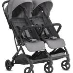 Inglesina Twin Sketch Passeggino Gemellare, Grigio, Ultraleggero, Compatto, per Gemelli o Fratelli e Sorelle, Adatto fino a 15 kg per bambino