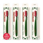 Euthymol Classic Spazzolino x 4, Larga Testa Piena, Morbido Setole, Tripla Curva Ergonomica Spazzolini Manuali, Sensibile Gengive Denti, Cura Dentale Quotidiana Dello Smalto Orale