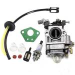 Queta, Carburatore per motore per decespugliatore 52 cc 49 cc 43 cc, kit carburatore con guarnizione, tubo, candela di accensione e filtro per benzina