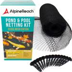 AlpineReach 4,5m x 4,5m Rete per Stagno e Laghetto, Rete Tessuta Extra Resistente Rete di Protezione, Protegge i Pesci Koi dagli Uccelli Gatti Predatori UV, Robusta Maglia Fine, Riutilizzabile, Nero