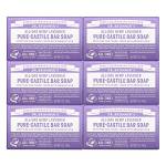 Dr. Bronner's Magic Soaps, sapone puro di castiglia, lavanda alla canapa, 141,7 g (confezione da 6)