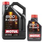 Olio Lubrificanti Motore MOTUL 8100 X-clean+ 5w30 6 litri (1x5 lt + 1x1 lt) 100% sintetico DPF