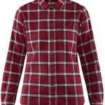 Fjallraven Övik Flannel W, T-Shirt A Manica Lunga Donna, Deep Red, M