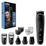 Braun Regolabarba Tagliacapelli Uomo, Rasoio Elettrico Barba e Capelli, 10-In-1 Styling Kit Per Barba, Capelli, Corpo, Naso e Orecchie, 100 Minuti Di Utilizzo Senza Fili, MGK5440