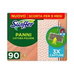 Swiffer Panni Catturapolvere, 90 Panni Microfibra Parquet, Panni Cattura Polvere e Sporco, Ottimo per Pavimenti con Cera d'Api e per i Peli di Animali, Scorta fino a 9 Mesi