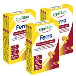 Equilibra Integratori Alimentari, Ferro con Acido Folico + Vitamina C, Integratore a Base di Ferro, per la Normale Funzione dei Glubuli Rossi e dell'Emoglobina, 3 Pezzi da 60 Capsule Vegetali