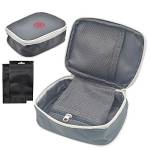 Borsa Pronto Soccorso Vuota Portatile Mini Piccolo Pillola Organizzatore Facile Trasporta Medicina Contenitore Con Multi-pocket per la Corsa 13x10x4cm - Grigio