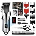 Tagliacapelli Uomo Professionale, Elettrico Barba Kit per Uomo, USB Ricarica Rapida Portatile Macchinetta per Barba, Trimmer Capelli Senza Fili con Schermo Digitale LCD, Adatto per La Casa / Barbiere