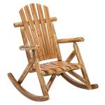 Log Cabin rustico Rocker con stella portico braccio sedia a dondolo