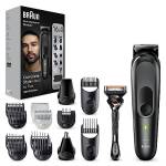 Braun Regolabarba Tagliacapelli Uomo, Rasoio Elettrico Barba e Capelli, 16-in-1 Styling Kit Per Barba, Capelli, Corpo, Naso e Orecchie, 100 Minuti Di Utilizzo Senza Fili, MGK7470