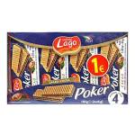 Lago 1968, Poker Cacao 4x45g, Wafer con Crema Cacao 75% con 3 Strati Friabili di Wafer e una Crema Cioccolato Vellutata